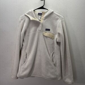 Patagonia Retool Women's M White Snap-T Pullover Fleece Sweater Sweatshirt